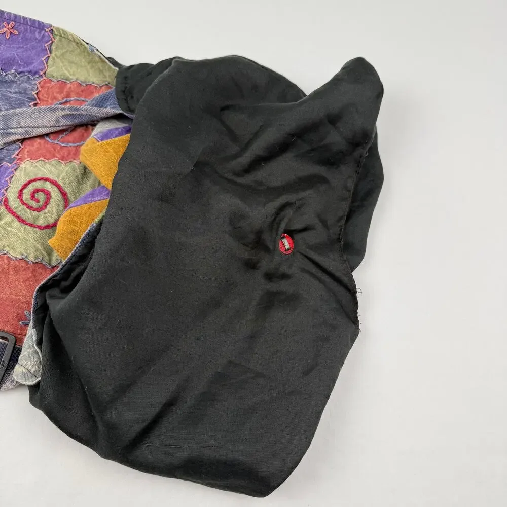 Vintage Patchwork Cotton Crossbody Bag Boho Hippie Festival Peace Swirls